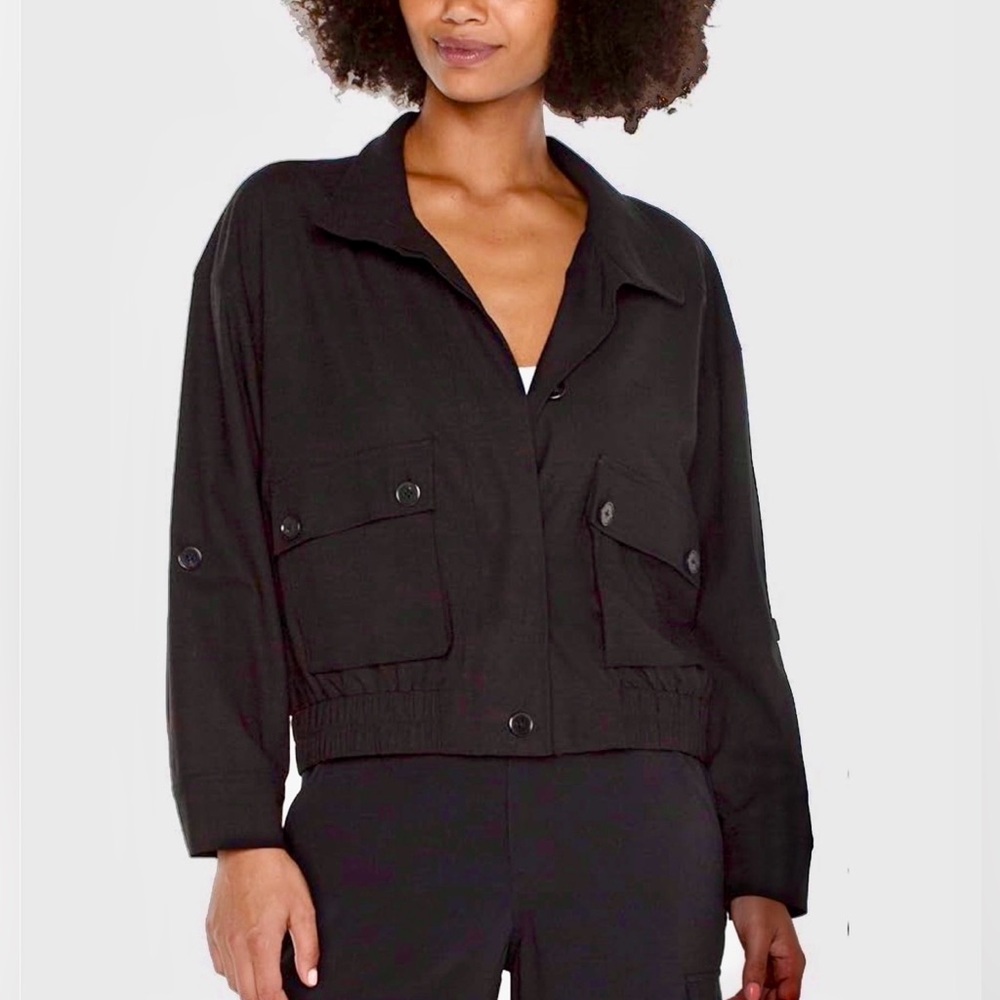 Liverpool Women's Black Stretch Woven Utility Jacket